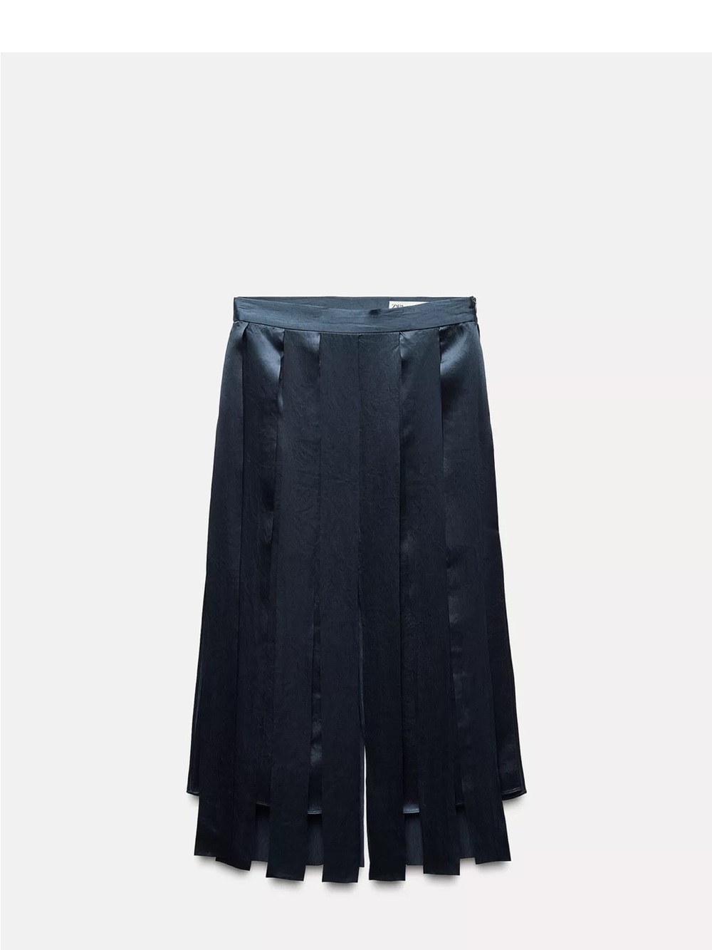 Zara Navy Ribboned Midi Skirt (S)